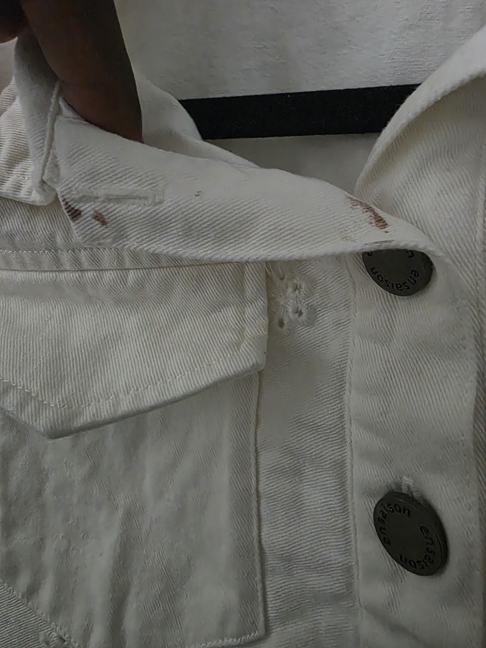 En Saison White Eyelet Button-Front Shift Dress - Picture 5 of 7